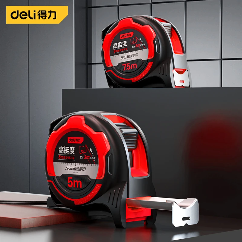 Tape Dispenser Weighted - Deli 5/7.5M Dikker Koolstofstaal Meetlint met
