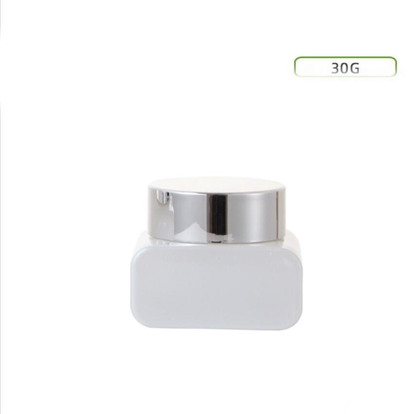Gel Refill Pack - 30G witte glazen pot zilveren deksel