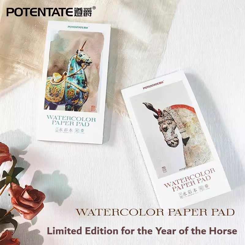 Ink Blotter Paper - 2 stks/set 2026 Paard Jaar Aquarel